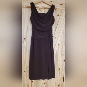 Vintage Frank Lyman Size US/CAN 6 Dark Chocolate Brown Ruched Fitted Dress